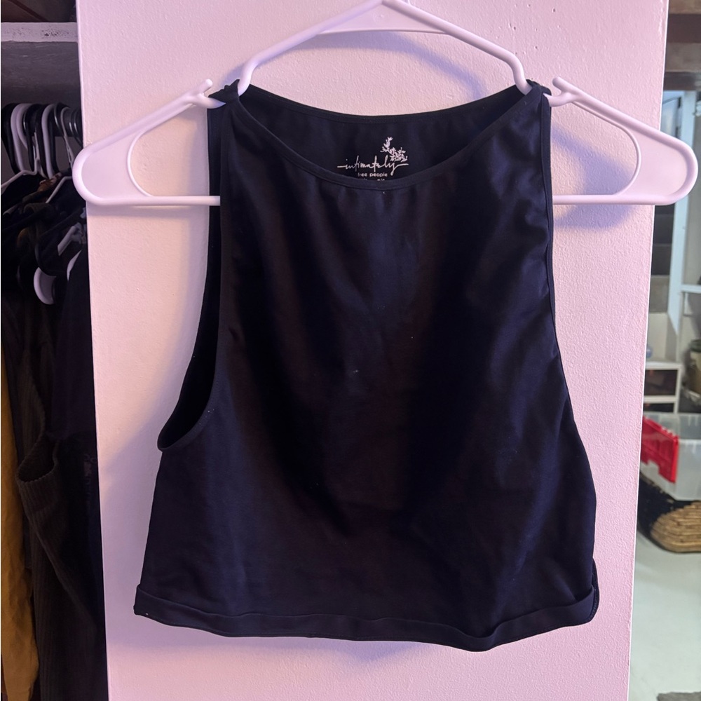 Free People Black Crop Top